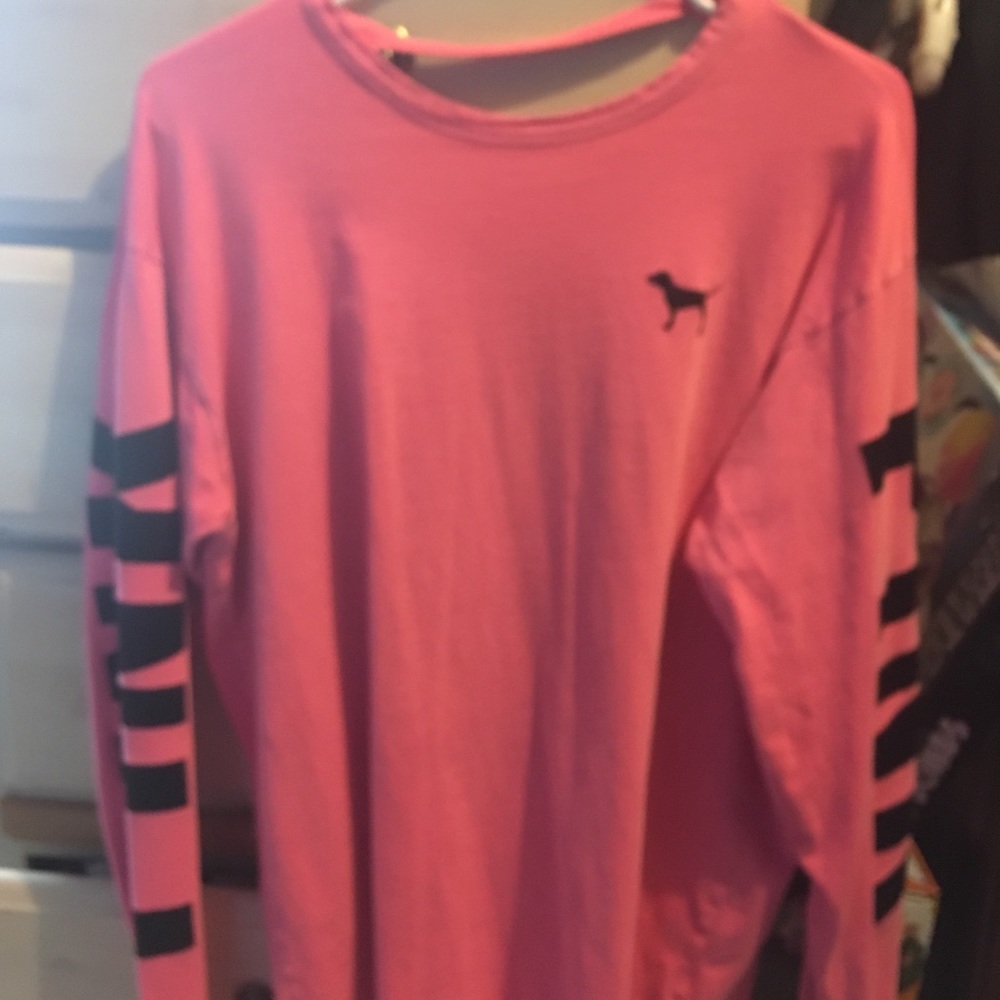PINK long sleeve cut out shirt